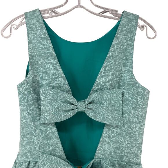 Erin Fetherston Dress Blue Bow Back Mini Sleeveless Retro Cocktail Anthro Size 2 - Picture 2 of 9